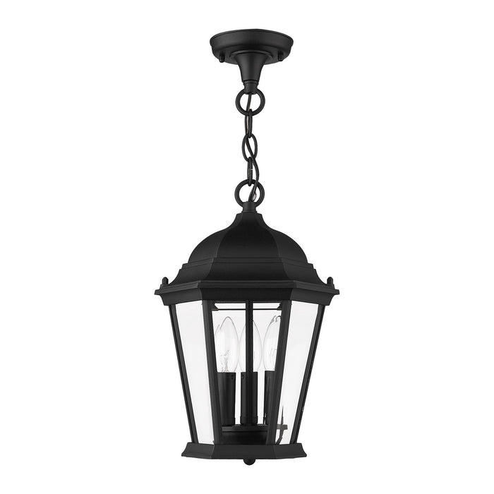 Livex Lighting 7564-14 Three Light Outdoor Pendant, Textured Black