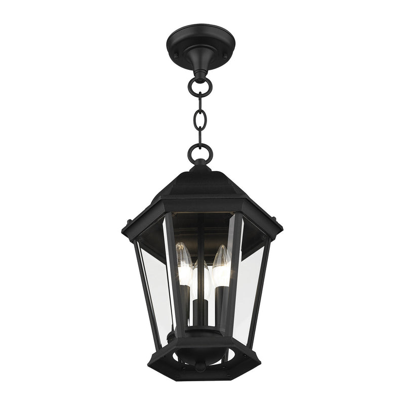 Livex Lighting 7564-14 Three Light Outdoor Pendant, Textured Black
