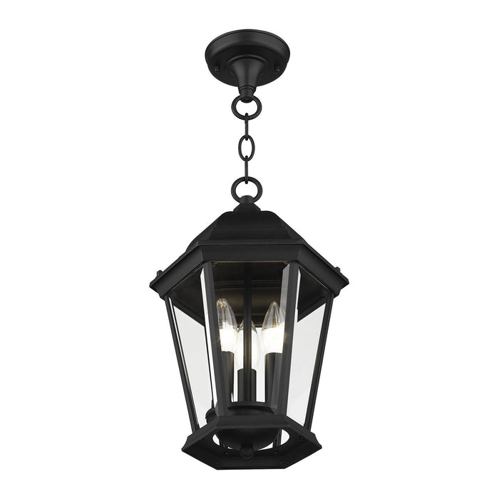 Livex Lighting 7564-14 Three Light Outdoor Pendant, Textured Black