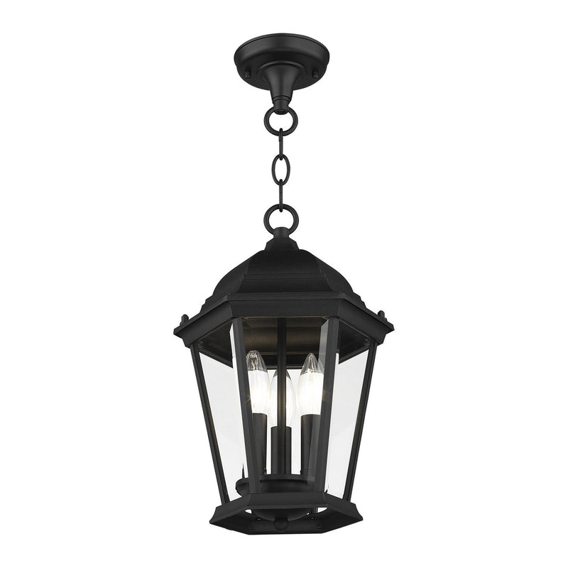 Livex Lighting 7564-14 Three Light Outdoor Pendant, Textured Black
