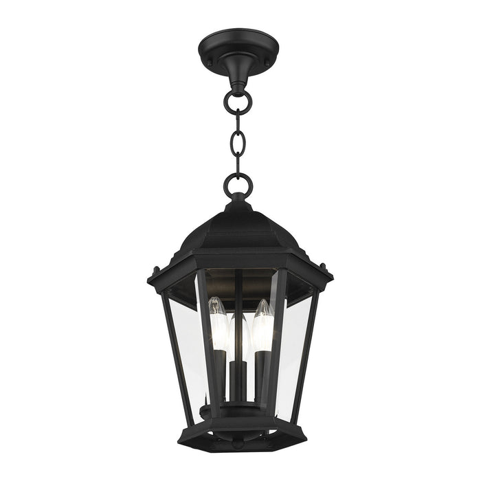 Livex Lighting 7564-14 Three Light Outdoor Pendant, Textured Black