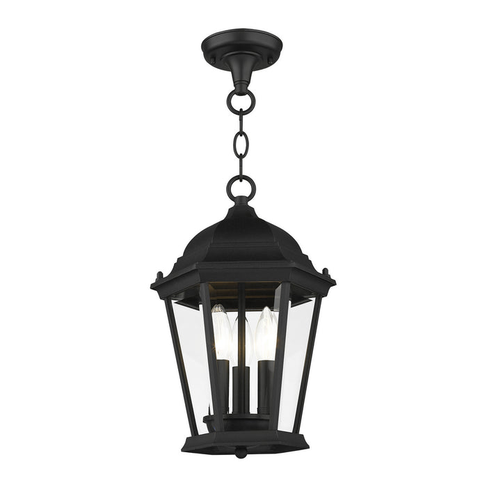 Livex Lighting 7564-14 Three Light Outdoor Pendant, Textured Black