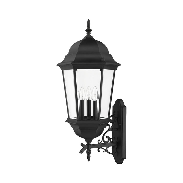 Livex Lighting 7566-14 Three Light Outdoor Wall Lantern, Textured Black