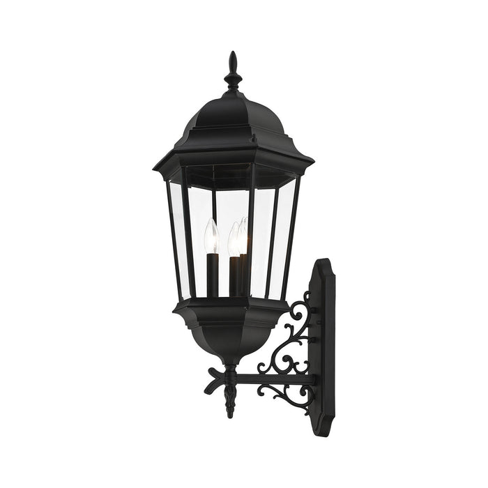 Livex Lighting 7566-14 Three Light Outdoor Wall Lantern, Textured Black