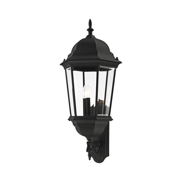 Livex Lighting 7566-14 Three Light Outdoor Wall Lantern, Textured Black