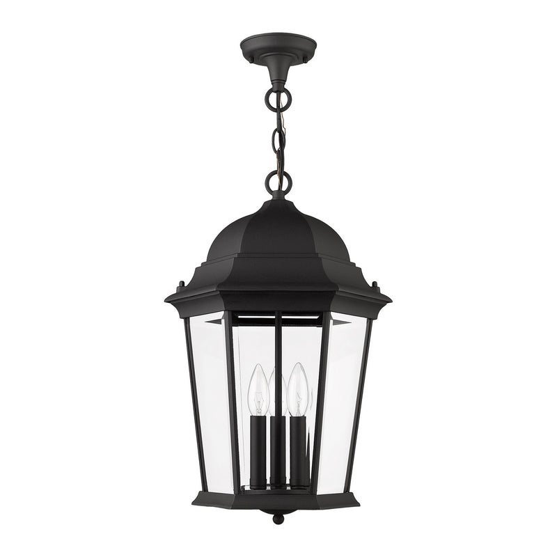 Livex Lighting 7569-14 Three Light Outdoor Pendant, Textured Black