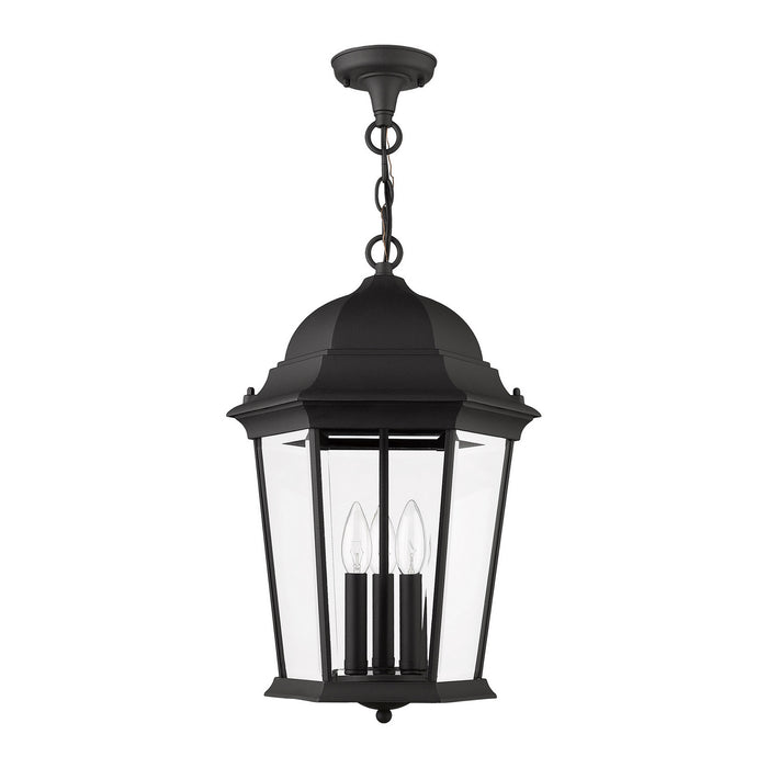 Livex Lighting 7569-14 Three Light Outdoor Pendant, Textured Black