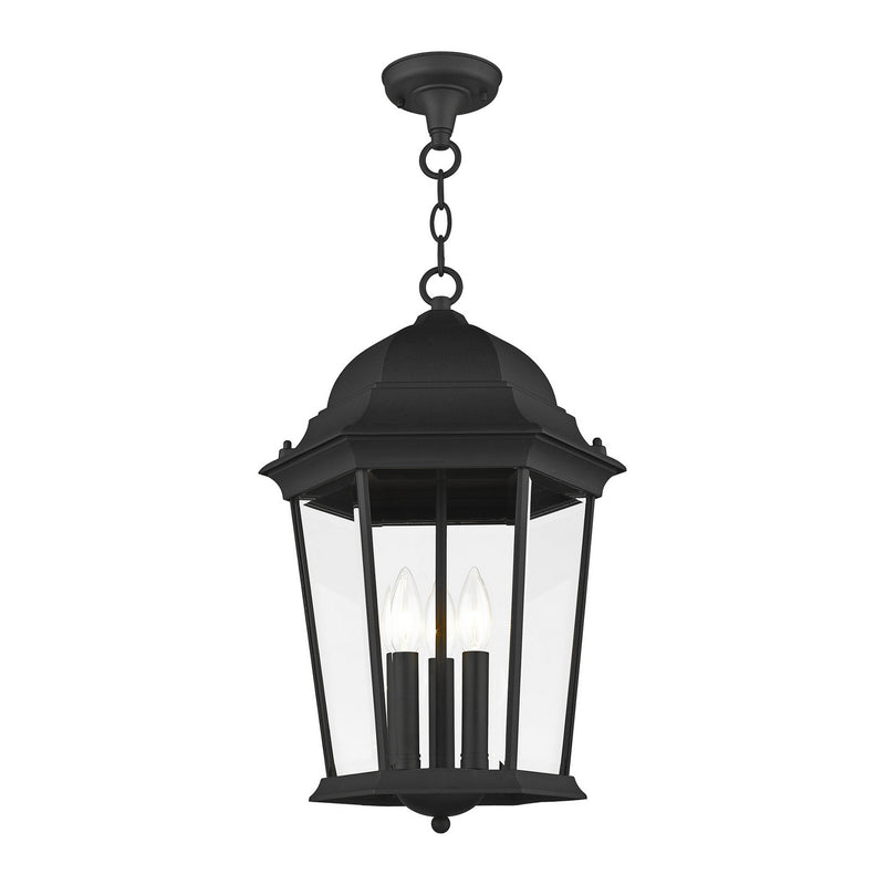 Livex Lighting 7569-14 Three Light Outdoor Pendant, Textured Black