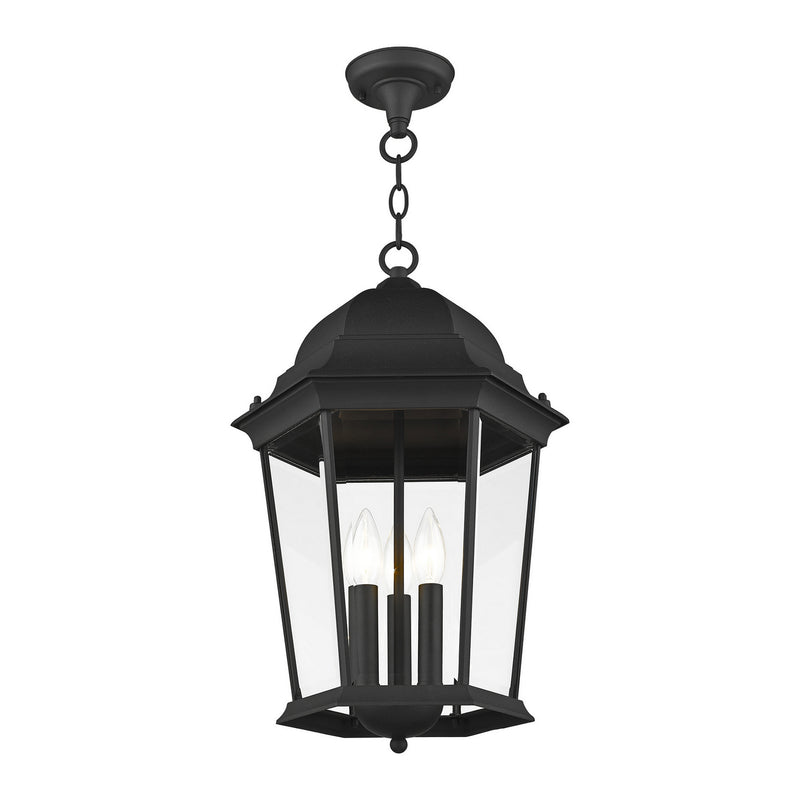 Livex Lighting 7569-14 Three Light Outdoor Pendant, Textured Black