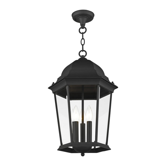 Livex Lighting 7569-14 Three Light Outdoor Pendant, Textured Black