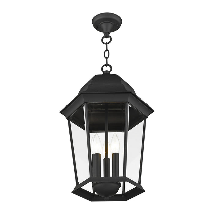 Livex Lighting 7569-14 Three Light Outdoor Pendant, Textured Black