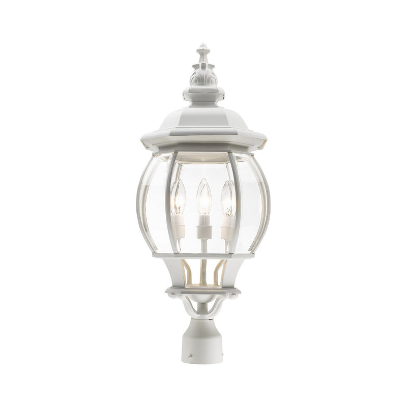Livex Lighting 7703-13 Four Light Outdoor Post Top Lantern, Textured White