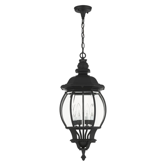 Livex Lighting 7705-14 Four Light Outdoor Pendant, Textured Black