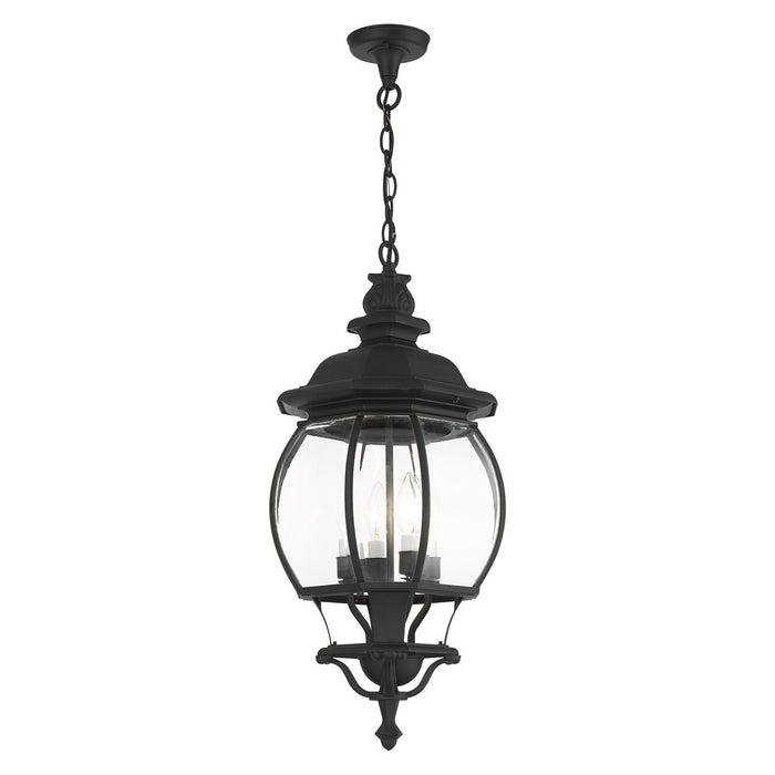 Livex Lighting 7705-14 Four Light Outdoor Pendant, Textured Black