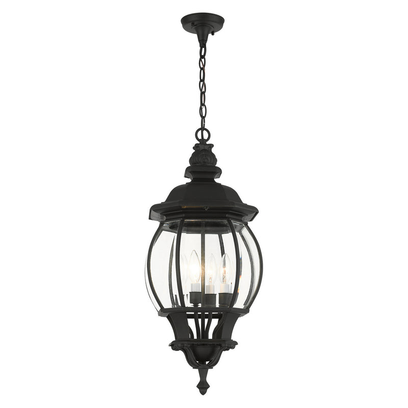 Livex Lighting 7705-14 Four Light Outdoor Pendant, Textured Black
