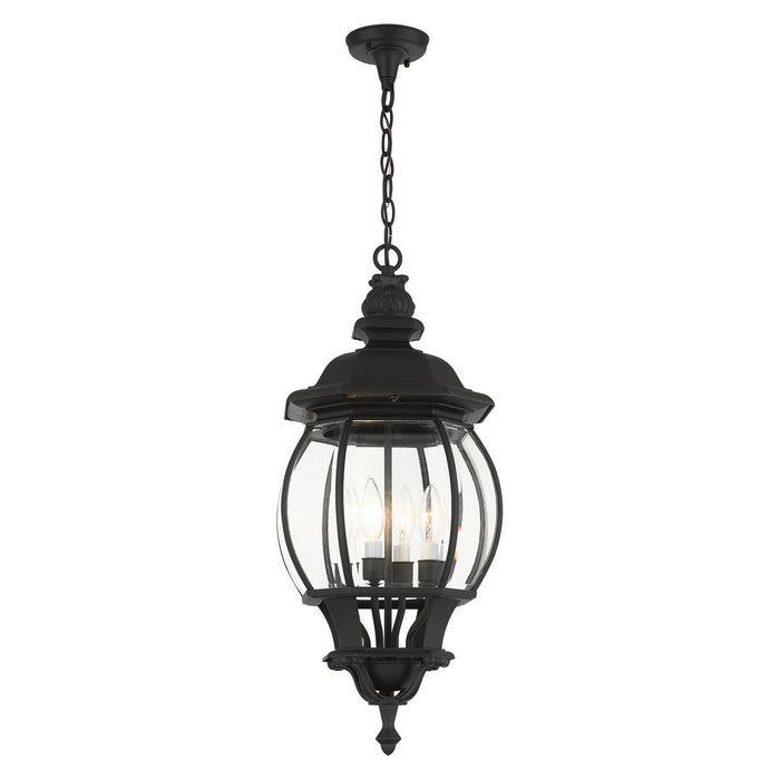 Livex Lighting 7705-14 Four Light Outdoor Pendant, Textured Black