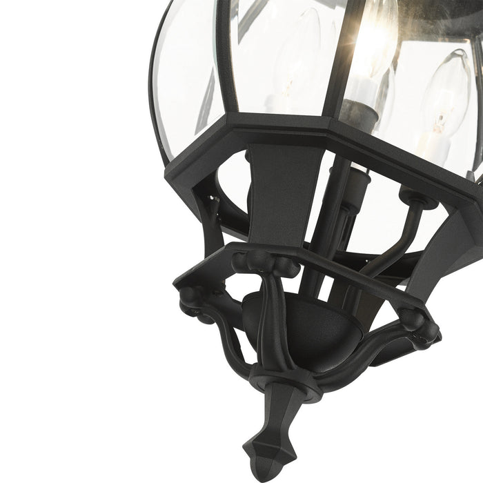 Livex Lighting 7705-14 Four Light Outdoor Pendant, Textured Black