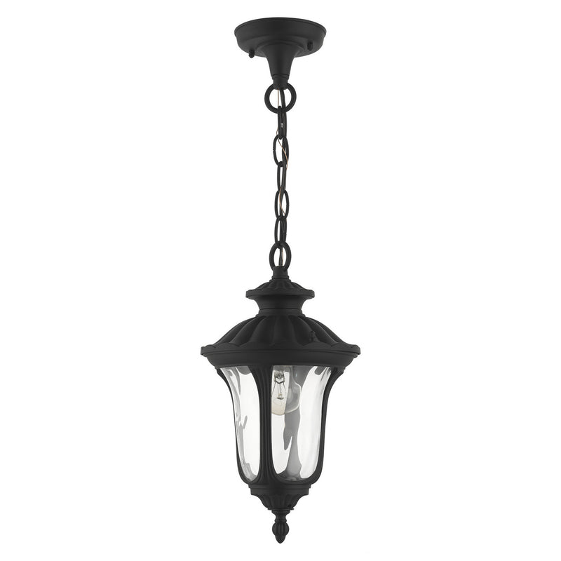 Livex Lighting 7849-14 One Light Outdoor Pendant, Textured Black
