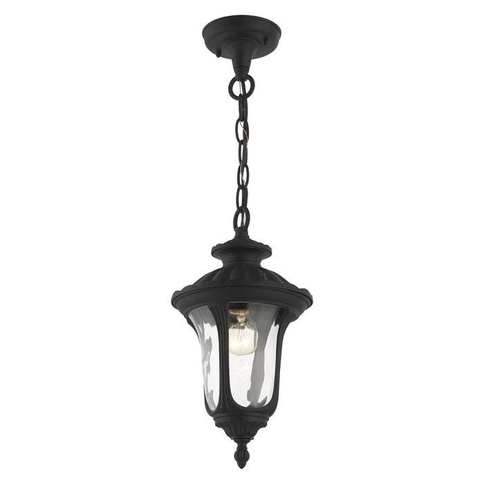 Livex Lighting 7849-14 One Light Outdoor Pendant, Textured Black