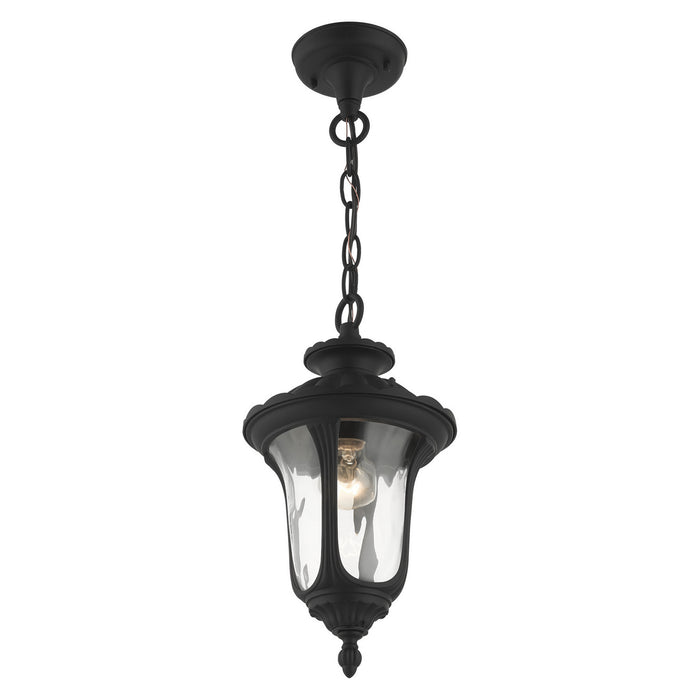 Livex Lighting 7849-14 One Light Outdoor Pendant, Textured Black