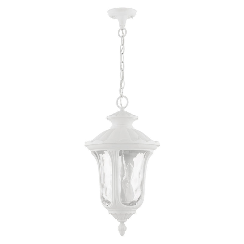 Livex Lighting 7858-13 Three Light Outdoor Pendant, Textured White