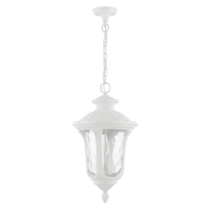 Livex Lighting 7858-13 Three Light Outdoor Pendant, Textured White