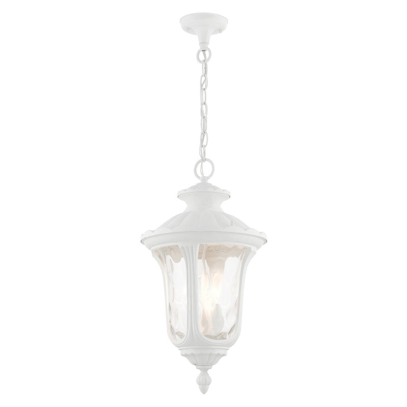 Livex Lighting 7858-13 Three Light Outdoor Pendant, Textured White