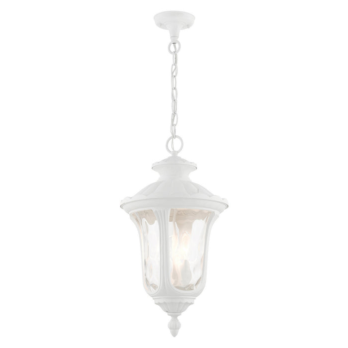 Livex Lighting 7858-13 Three Light Outdoor Pendant, Textured White