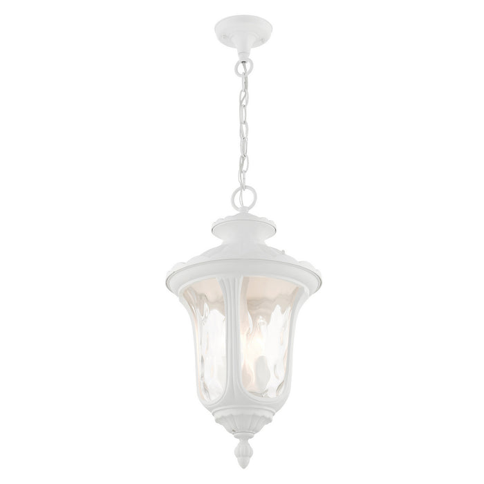 Livex Lighting 7858-13 Three Light Outdoor Pendant, Textured White