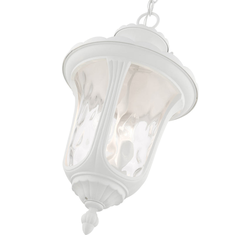 Livex Lighting 7858-13 Three Light Outdoor Pendant, Textured White