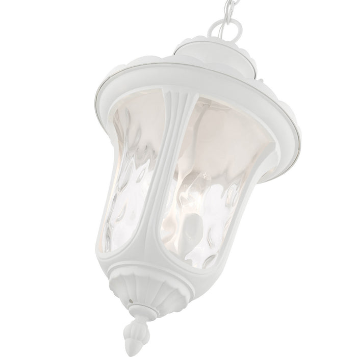 Livex Lighting 7858-13 Three Light Outdoor Pendant, Textured White