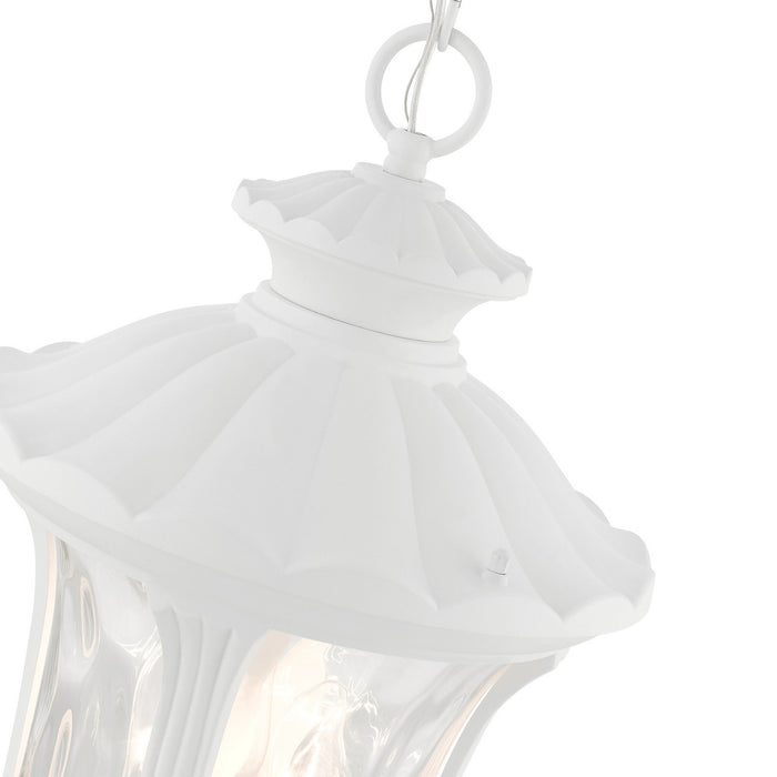 Livex Lighting 7858-13 Three Light Outdoor Pendant, Textured White