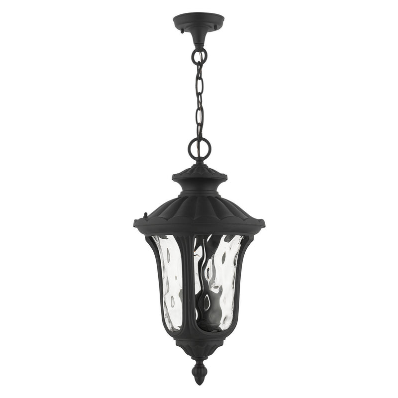 Livex Lighting 7858-14 Three Light Outdoor Pendant, Textured Black