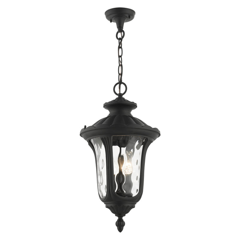 Livex Lighting 7858-14 Three Light Outdoor Pendant, Textured Black