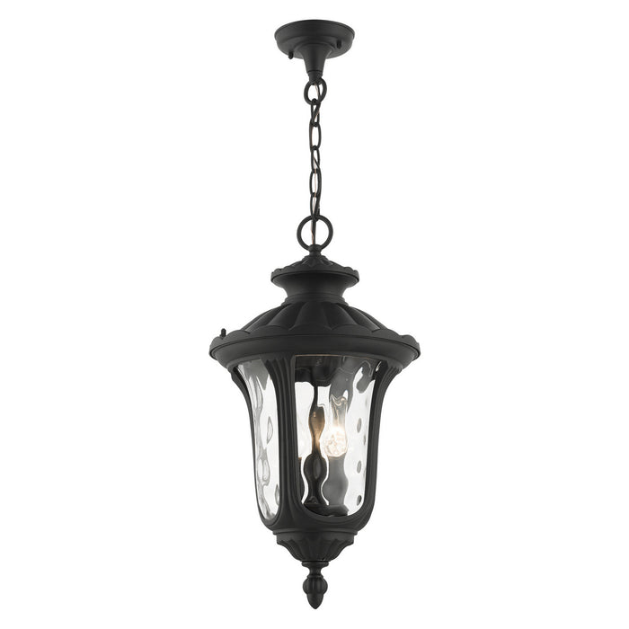 Livex Lighting 7858-14 Three Light Outdoor Pendant, Textured Black