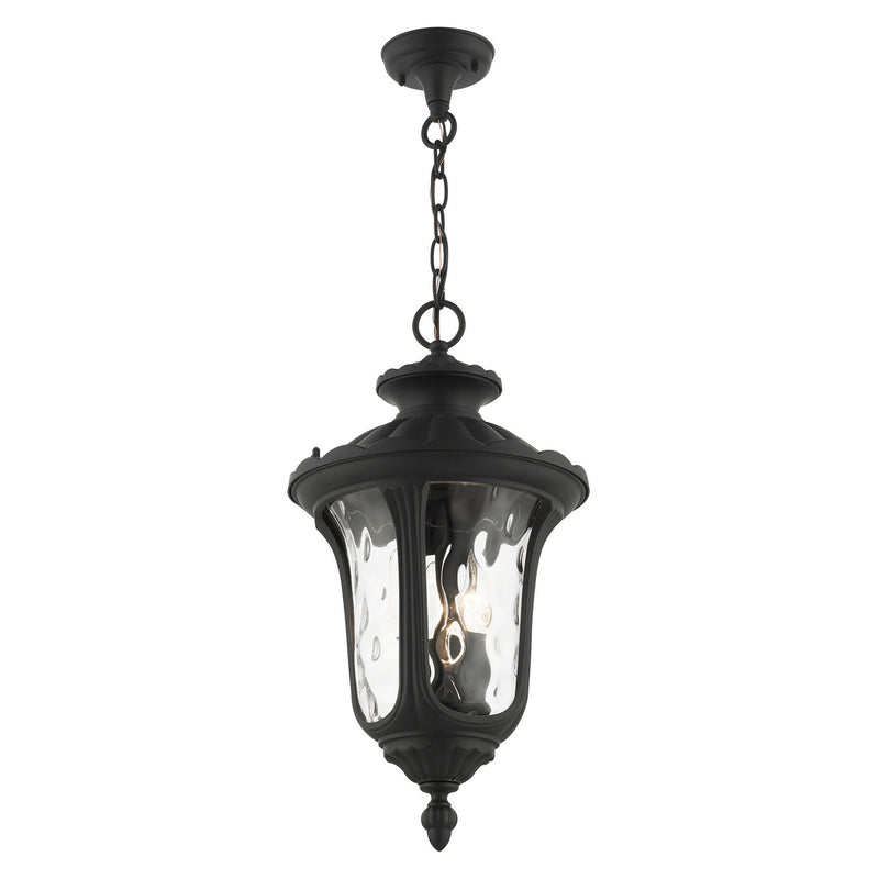 Livex Lighting 7858-14 Three Light Outdoor Pendant, Textured Black