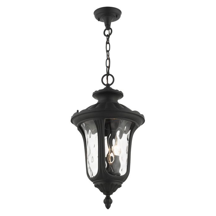 Livex Lighting 7858-14 Three Light Outdoor Pendant, Textured Black
