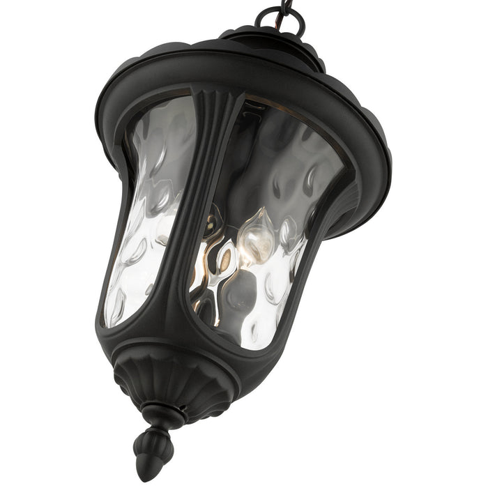 Livex Lighting 7858-14 Three Light Outdoor Pendant, Textured Black