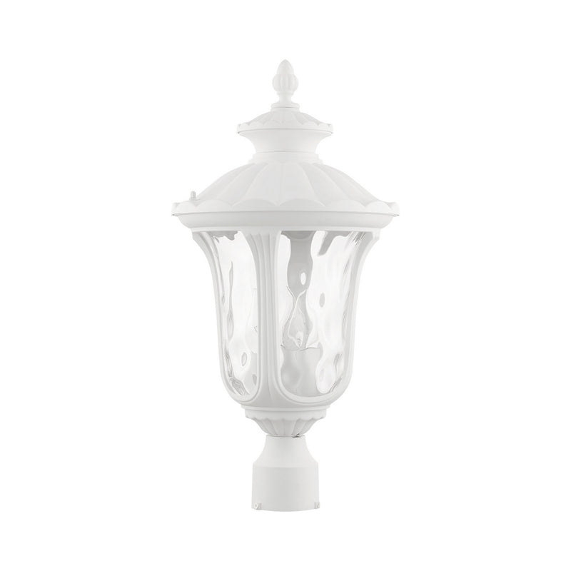 Livex Lighting 7859-13 Three Light Outdoor Post Top Lantern, Textured White