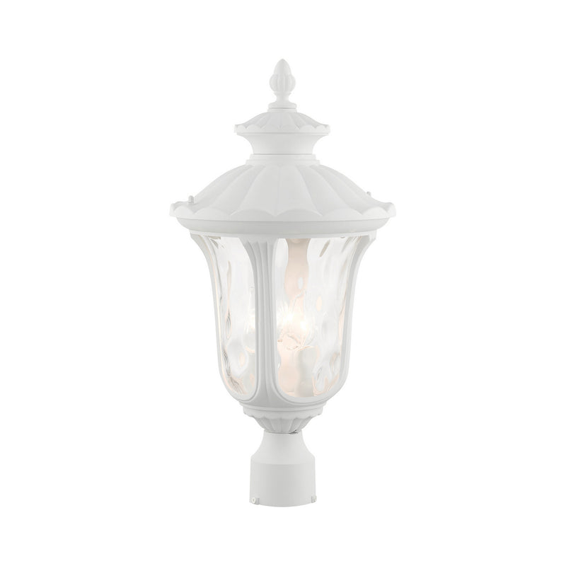 Livex Lighting 7859-13 Three Light Outdoor Post Top Lantern, Textured White