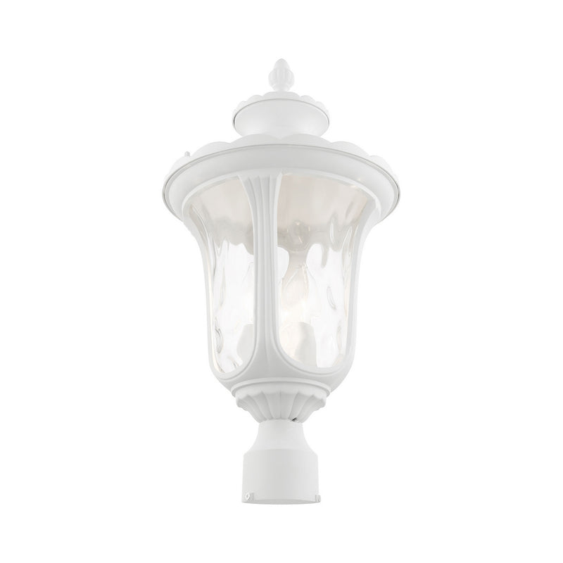 Livex Lighting 7859-13 Three Light Outdoor Post Top Lantern, Textured White