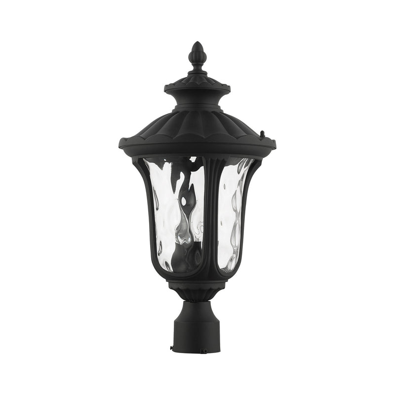 Livex Lighting 7859-14 Three Light Outdoor Post Top Lantern, Textured Black