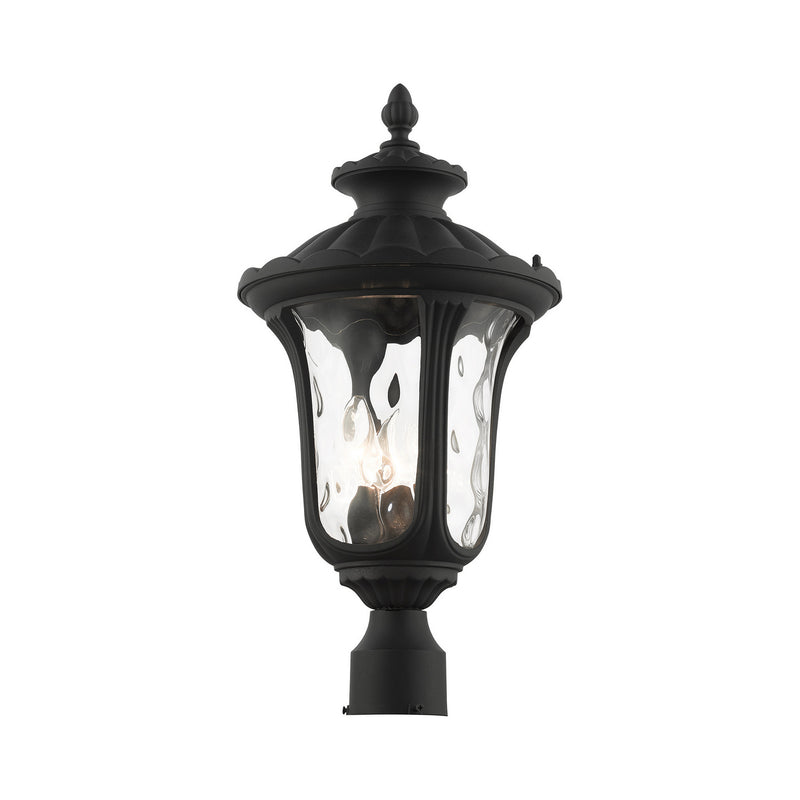 Livex Lighting 7859-14 Three Light Outdoor Post Top Lantern, Textured Black