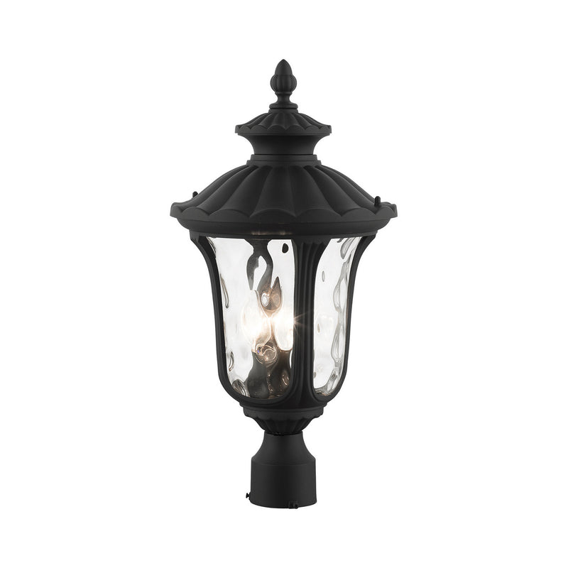 Livex Lighting 7859-14 Three Light Outdoor Post Top Lantern, Textured Black