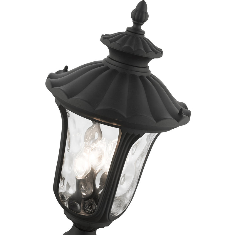 Livex Lighting 7859-14 Three Light Outdoor Post Top Lantern, Textured Black