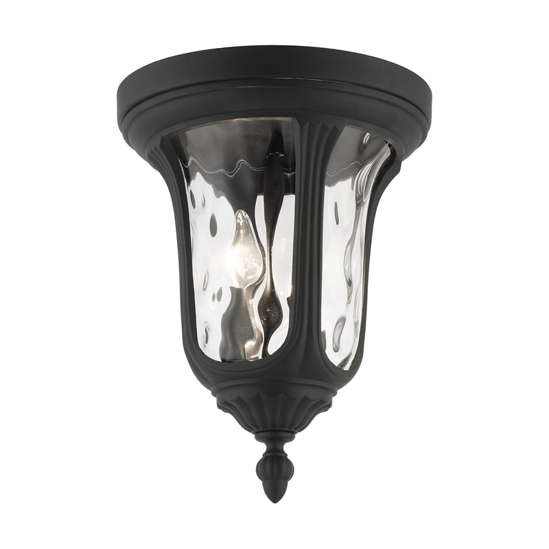 Livex Lighting 7861-14 Two Light Outdoor Ceiling Mount, Textured Black