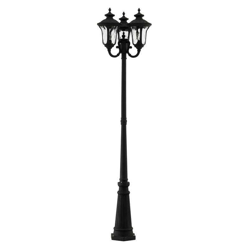 Livex Lighting 7866-14 Three Light Outdoor Post Mount, Textured Black