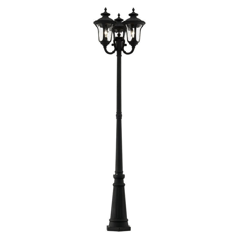 Livex Lighting 7866-14 Three Light Outdoor Post Mount, Textured Black