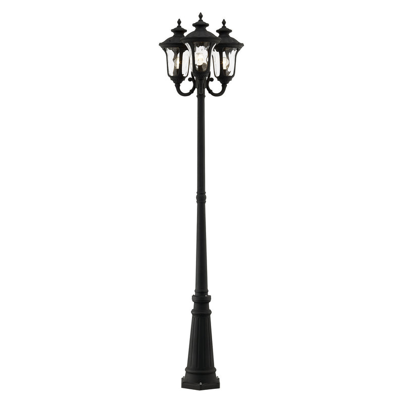 Livex Lighting 7866-14 Three Light Outdoor Post Mount, Textured Black