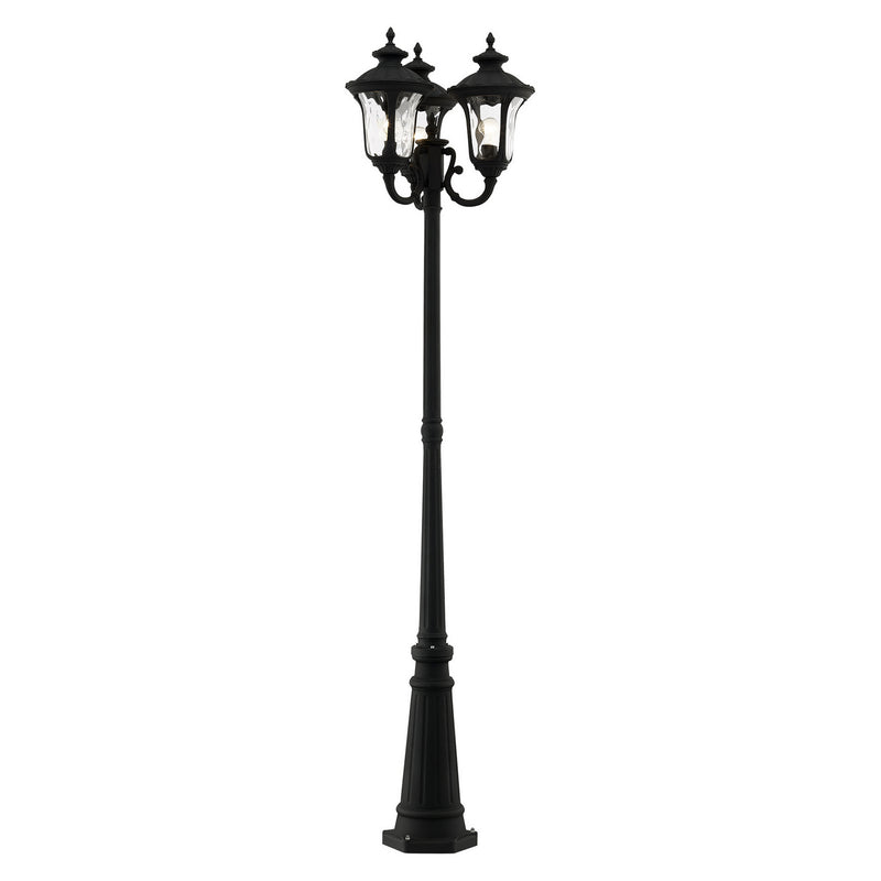 Livex Lighting 7866-14 Three Light Outdoor Post Mount, Textured Black